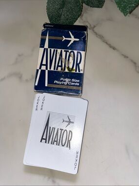 Aviator Poker Size Playing Cards - Navy Blue made in USA